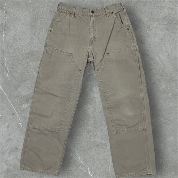 VTG Carhartt Rare B136-TAN Double Knee Duck Dungaree Fit Baggy Early Y2K - 32x29 - Picture 1 of 7